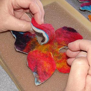 hand felted flowers